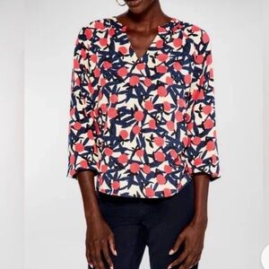 Nic + Zoe Fresh Squeezed Blouse Top Sz XXL V-Neck Popover